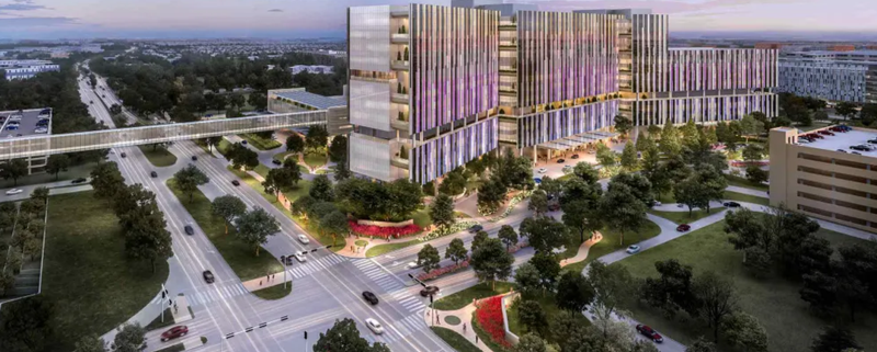 Rendering of the new Children’s Health campus in Dallas_Image courtesy of Children’s Hospital 800x533