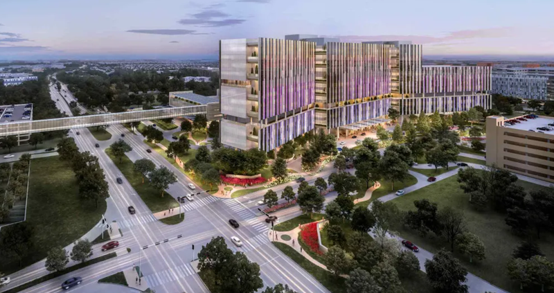 Rendering of the new Children’s Health campus in Dallas_Image courtesy of Children’s Hospital 800x533